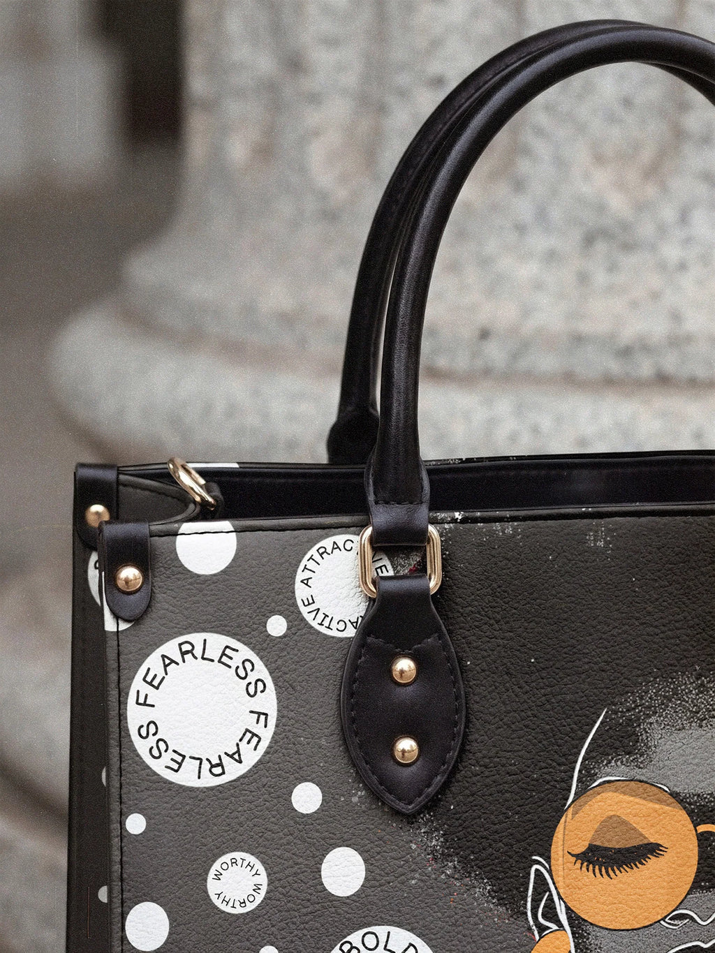 Chicaki "Fahari" Monochrome Leather Handbag